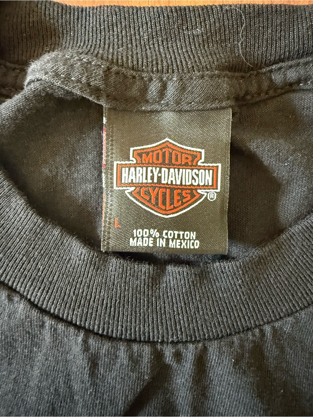 Harley-Davidson Black Tee with Yellow‎ & Red Motorcycle Emblem - Picture 2 of 5